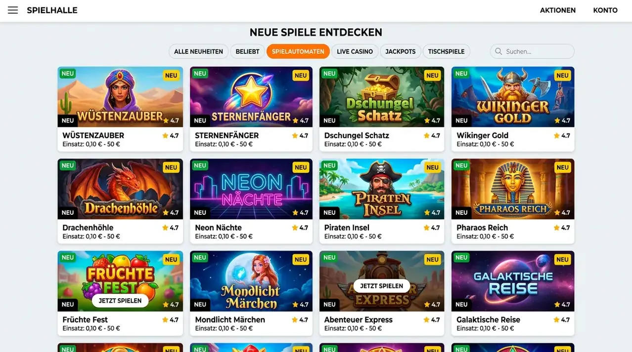 Crash-Games & Sofortgewinne im Angebot von LuckyCapone